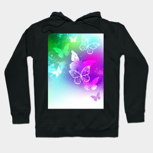 Bright Design with White Butterflies Hoodie
